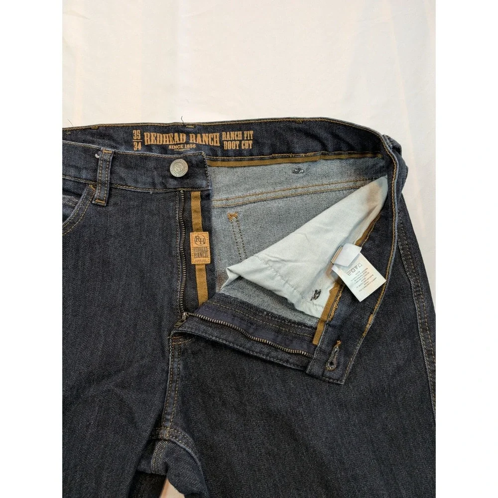 Redhead Ranch Ranch Fit Boot Cut Jeans 35x34 Dark Indigo Stretch